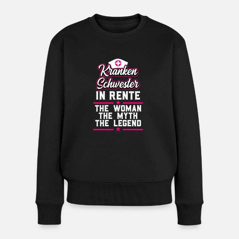 Ruhestand Rente Krankenschwester - Frauen Premium Bio Pullover - Schwarz