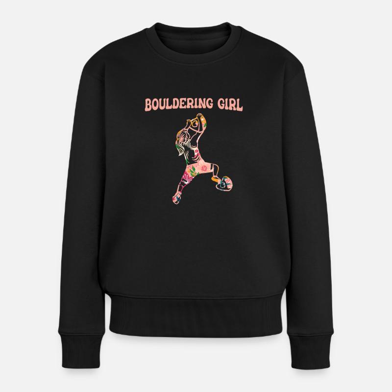 Bouldern - Frauen Premium Bio Pullover - Schwarz