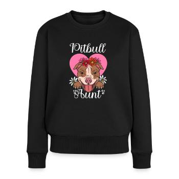 Tante Pitbull - Pull Premium bio Femme - noir - Devant - Julia (174cm)