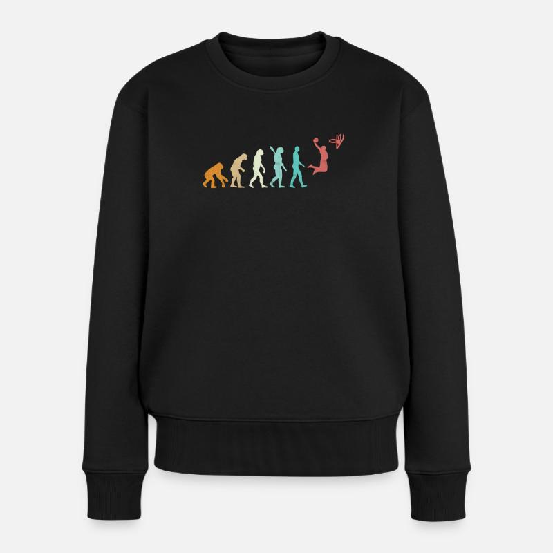 Evolution Of Basketball - Frauen Premium Bio Pullover - Schwarz