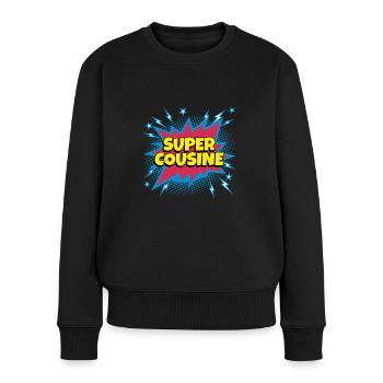 Super Cousine super héro supercousine - Pull Premium bio Femme - noir - Devant - Julia (174cm)