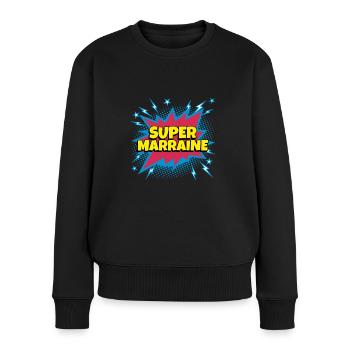 Super Marraine super héro supermarraine - Pull Premium bio Femme - noir - Devant - Julia (174cm)