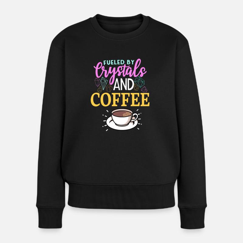 Crystal Healing Coffee Fan Cristaux et pierres - Pull Premium bio Femme - noir