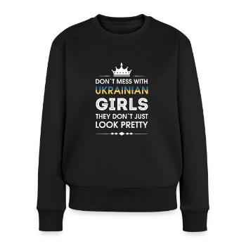 Stolz Darauf, Ukrainisch Zu Sein Ukrainische - Frauen Premium Bio Pullover - Schwarz - Vorne - Julia (174cm)