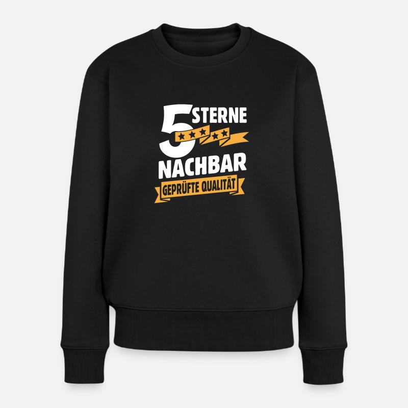 Nachbar - Frauen Premium Bio Pullover - Schwarz
