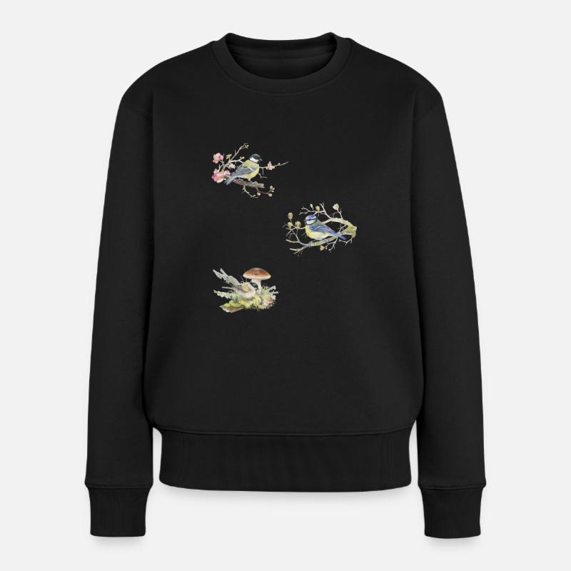 Couple aimant le dessin à l’aquarelle - Pull Premium bio Femme - noir
