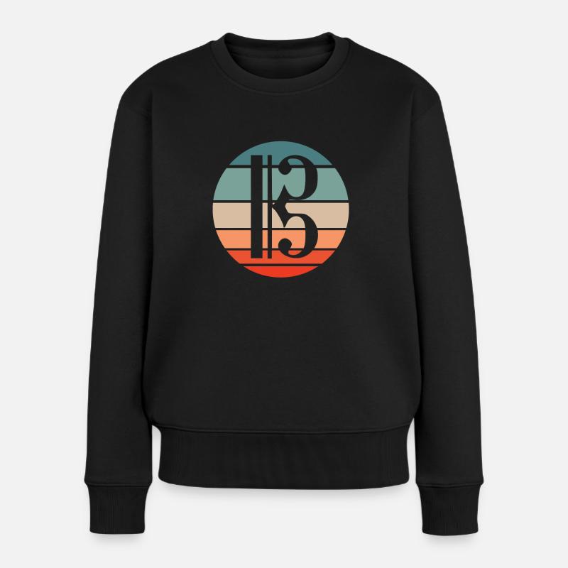 Bratschenschlüssel Bratsche Viola Bratschist - Frauen Premium Bio Pullover - Schwarz