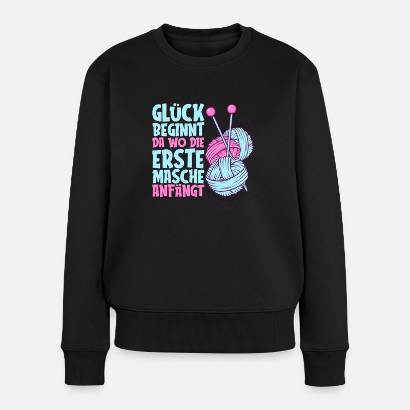 Stricken - Frauen Premium Bio Pullover - Schwarz