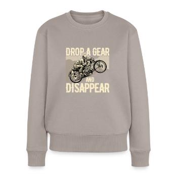 Motorradfahrer - Frauen Premium Bio Pullover - Taupe - Vorne - Julia (174cm)