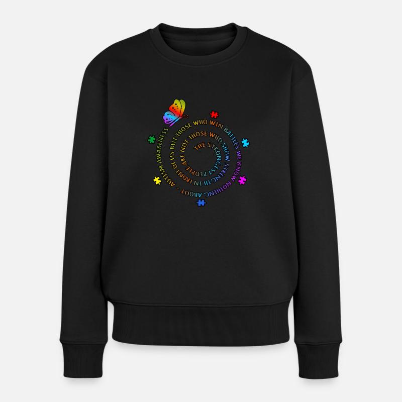 Starke Menschen Autismus Bewusstsein Autistische - Frauen Premium Bio Pullover - Schwarz