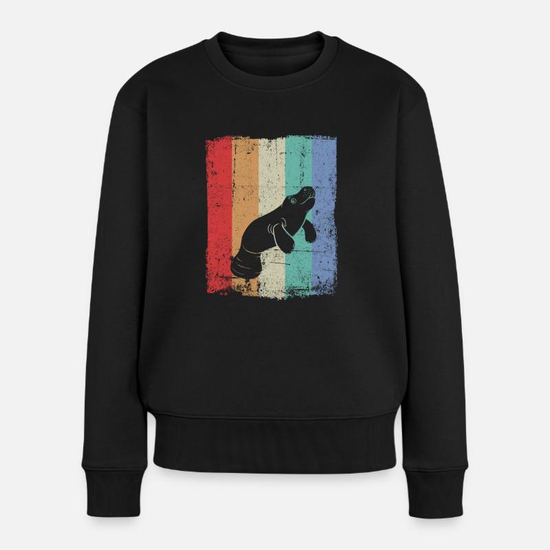 Seekühe Lustige Seekuh - Frauen Premium Bio Pullover - Schwarz