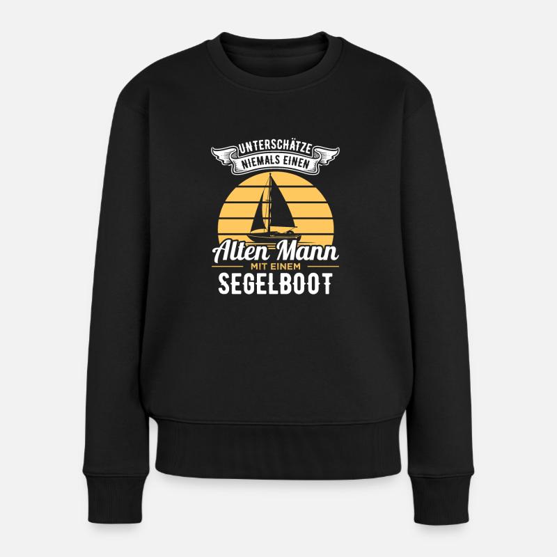 Segelboot Segelboote - Frauen Premium Bio Pullover - Schwarz