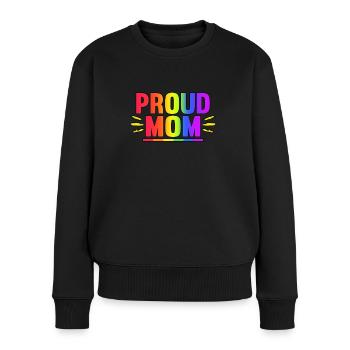 Fière maman LGBT Mois de la fierté Drapeau - Pull Premium bio Femme - noir - Devant - Julia (174cm)