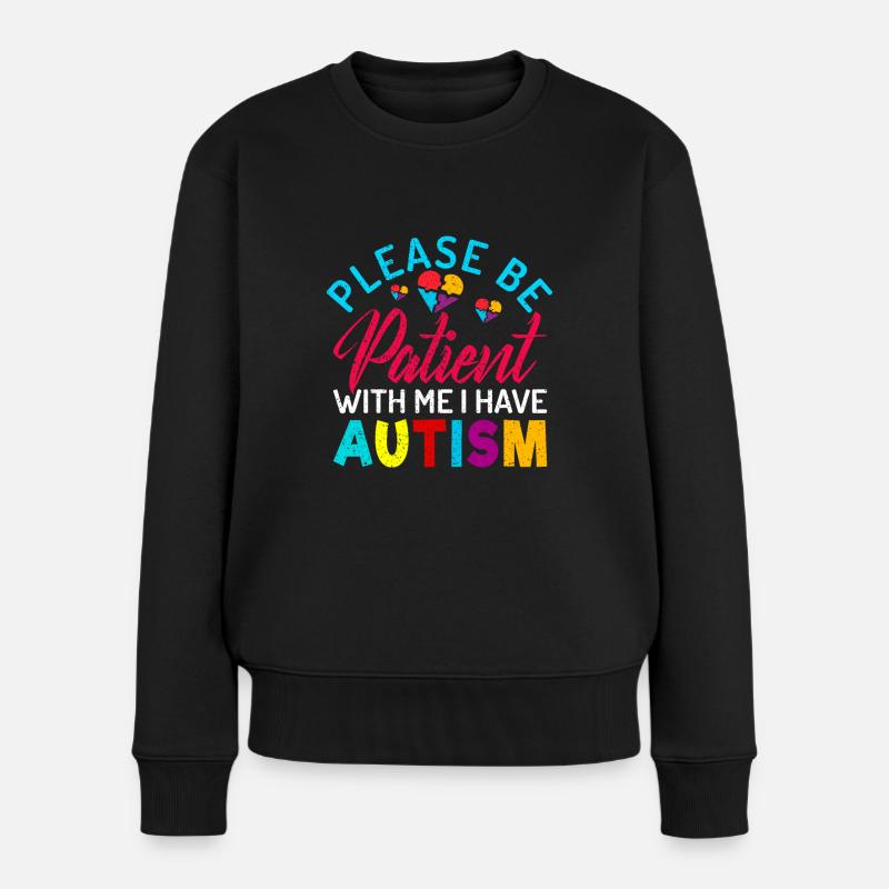 Autismus - Frauen Premium Bio Pullover - Schwarz