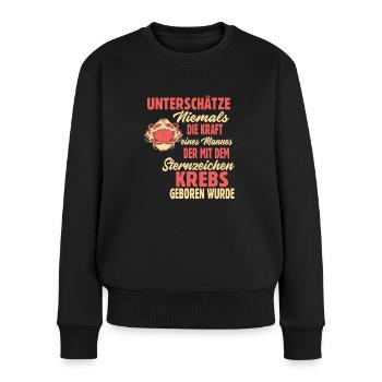 Sternzeichen Krebs - Frauen Premium Bio Pullover - Schwarz - Vorne - Julia (174cm)