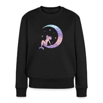Sirène Femmes Fille Cadeau Sirène Paillettes - Pull Premium bio Femme - noir - Devant - Julia (174cm)