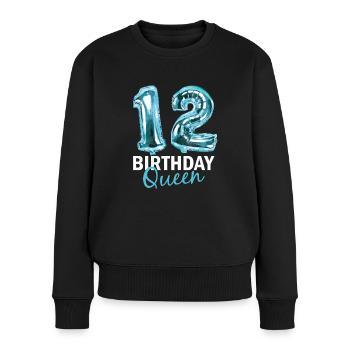12 ans Cadeau d’anniversaire Fille Ballons Imprimer - Pull Premium bio Femme - noir - Devant - Julia (174cm)