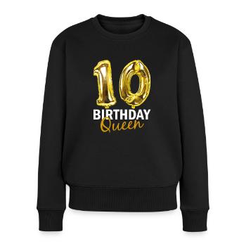 10 ans Cadeau d’anniversaire Fille Ballons Imprimer - Pull Premium bio Femme - noir - Devant - Julia (174cm)