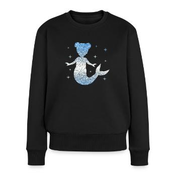 Sirène Femmes Fille Cadeau Sirène Paillettes - Pull Premium bio Femme - noir - Devant - Julia (174cm)