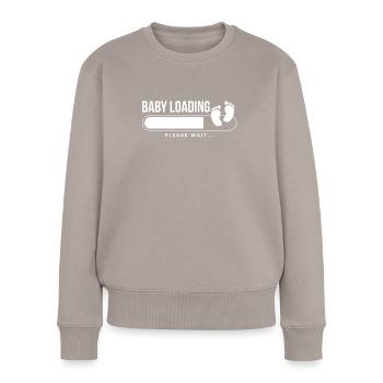 Baby Loading Geschenk Werdende Mutter - Frauen Premium Bio Pullover - Taupe - Vorne - Julia (174cm)