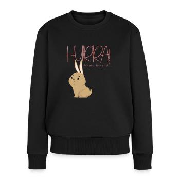 hurra... nicht - Frauen Premium Bio Pullover - Schwarz - Vorne - Julia (174cm)