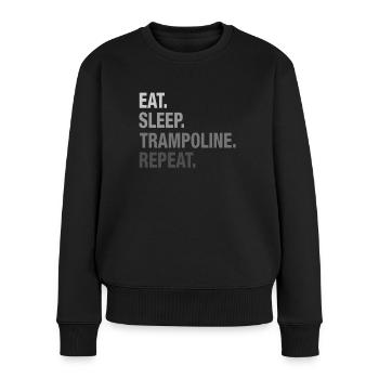 Génial Eat Sleep Trampoline CHEMISE GRAPHIQUE - Pull Premium bio Femme - noir - Devant - Julia (174cm)