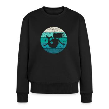 Mermaid Cadeau Dames Filles Rétro Vintage - Pull Premium bio Femme - noir - Devant - Julia (174cm)