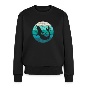 Mermaid Cadeau Dames Filles Rétro Vintage - Pull Premium bio Femme - noir - Devant - Julia (174cm)