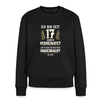17 Jahre Verheiratet Orchideenhochzeit Geschenk - Frauen Premium Bio Pullover - Schwarz - Vorne - Julia (174cm)