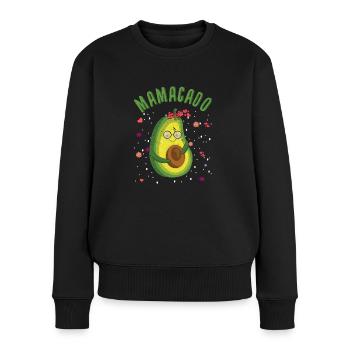 Mama Avocado Mom Mommy Happy Mother's Day - Frauen Premium Bio Pullover - Schwarz - Vorne - Julia (174cm)