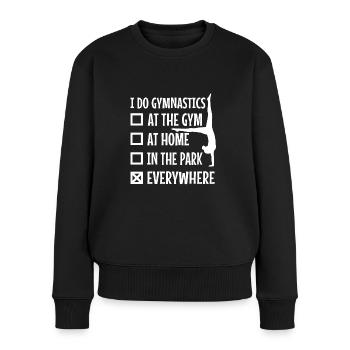 I do gymnastics everywhere - Frauen Premium Bio Pullover - Schwarz - Vorne - Julia (174cm)
