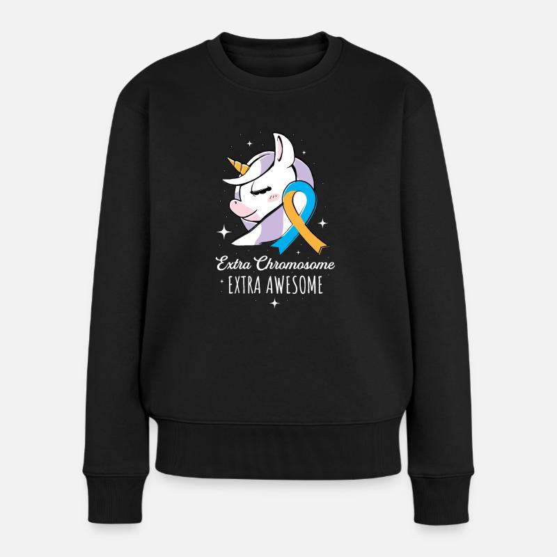 Cadeau de sensibilisation au syndrome de Down chromosomique supplémentaire - Pull Premium bio Femme - noir