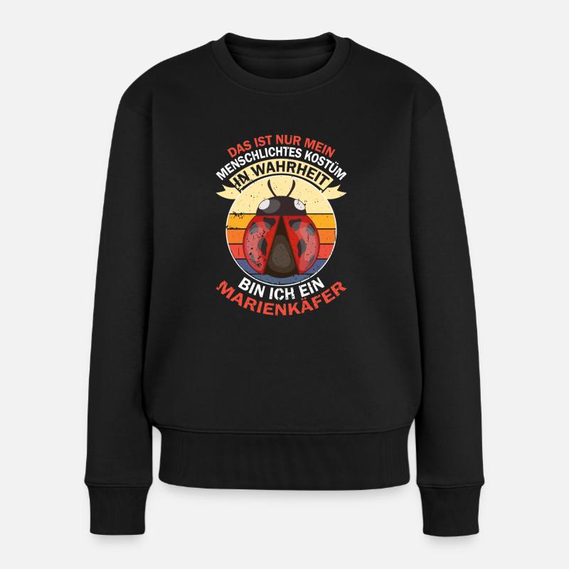 Marienkäfer Marienkäverlarve Züchten Maikäfer - Frauen Premium Bio Pullover - Schwarz