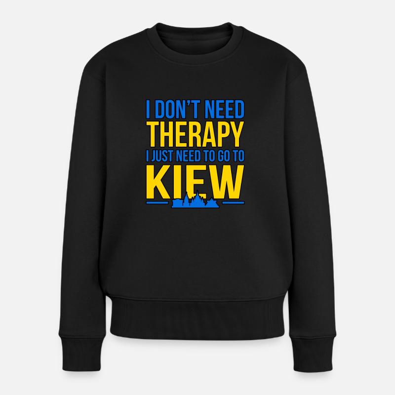 Ukraine Kiew - Frauen Premium Bio Pullover - Schwarz