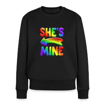 She's Mine Bi Bisexual LGBT Pride Month - Frauen Premium Bio Pullover - Schwarz - Vorne - Julia (174cm)