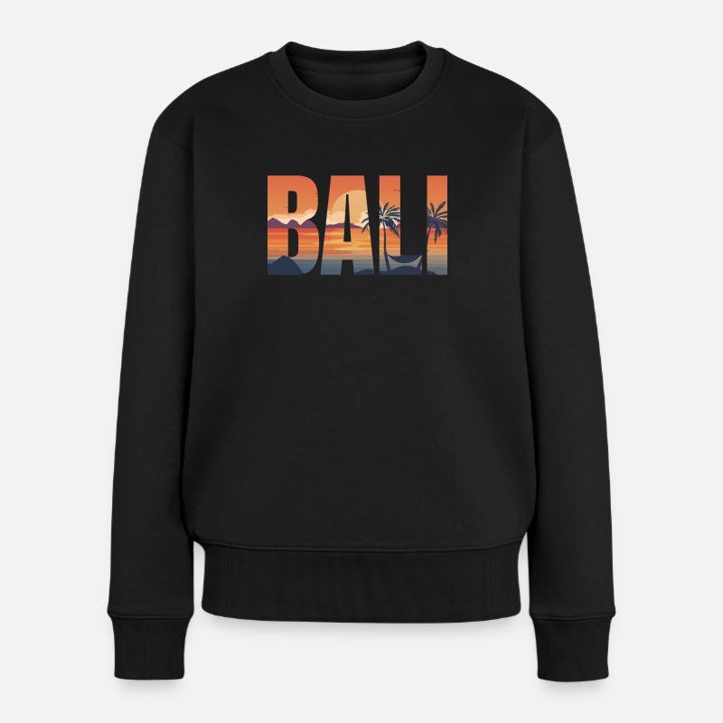 Bali sonnenuntergang geschenk - Frauen Premium Bio Pullover - Schwarz