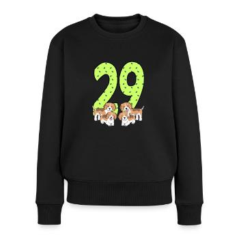29. Geburtstag - Frauen Premium Bio Pullover - Schwarz - Vorne - Julia (174cm)