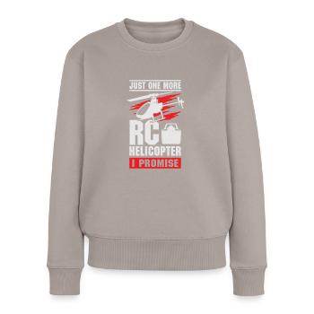RC Helikopter Hubschrauber Modellbau Geschenk - Frauen Premium Bio Pullover - Taupe - Vorne - Julia (174cm)