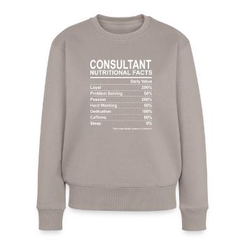 Consultant Nutritional Facts - Women's Premium Organic Jumper - taupe - Front - Julia (174cm)