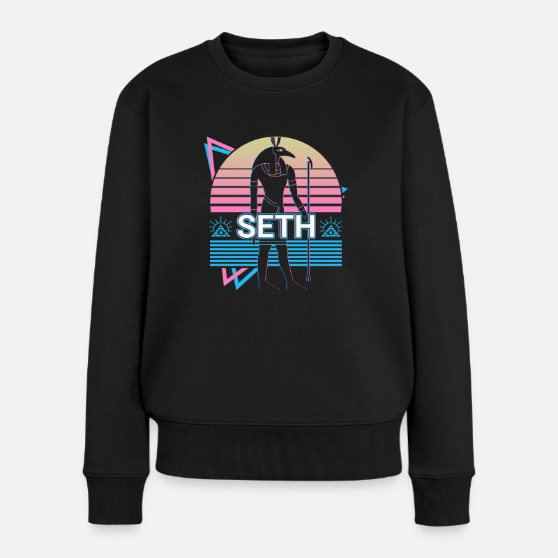 Seth Ägyptischer Gott Ägypten Geschenk - Frauen Premium Bio Pullover - Schwarz