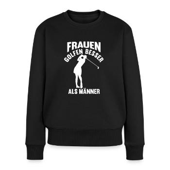 Golf - Frauen Premium Bio Pullover - Schwarz - Vorne - Julia (174cm)