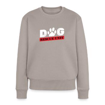 Tierheim Hund Retten Tierschutz Hundeheim - Frauen Premium Bio Pullover - Taupe - Vorne - Julia (174cm)