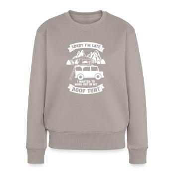 Dachzelt Autodachzelt Camping Offroad - Frauen Premium Bio Pullover - Taupe - Vorne - Julia (174cm)