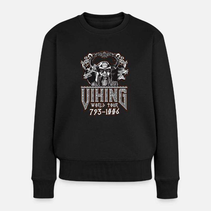 Wikinger - Viking World Tour 793-1006 - Frauen Premium Bio Pullover - Schwarz