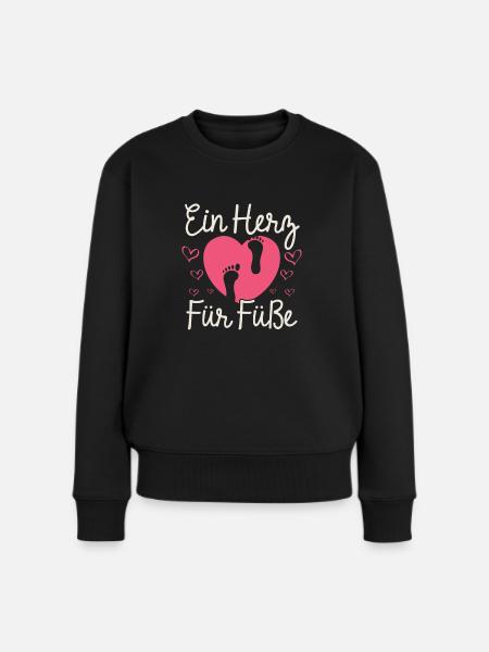 Fußpflegerin ein Herz für Füße Pediküre - Frauen Premium Bio Pullover - Schwarz