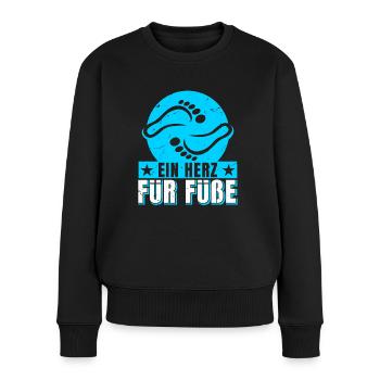 Fußpflegerin ein Herz für Füße Pediküre - Frauen Premium Bio Pullover - Schwarz - Vorne - Julia (174cm)