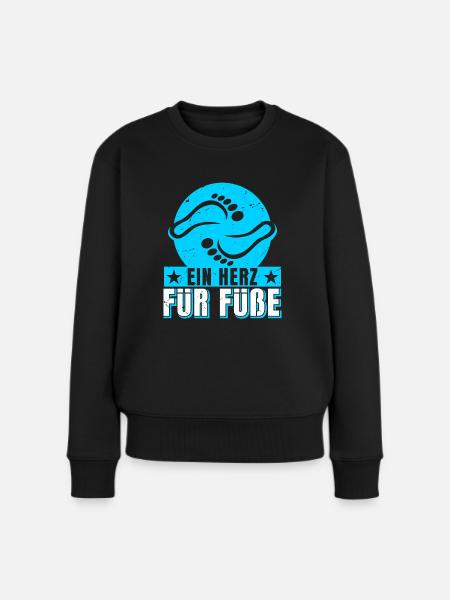 Fußpflegerin ein Herz für Füße Pediküre - Frauen Premium Bio Pullover - Schwarz