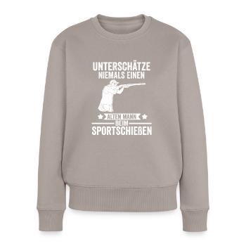 Schießsport Sportschießen Schützenverein - Frauen Premium Bio Pullover - Taupe - Vorne - Julia (174cm)