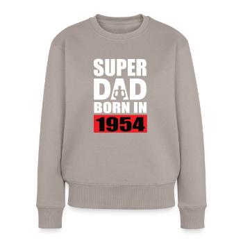 Papa Geburtstag 1954 - Frauen Premium Bio Pullover - Taupe - Vorne - Julia (174cm)