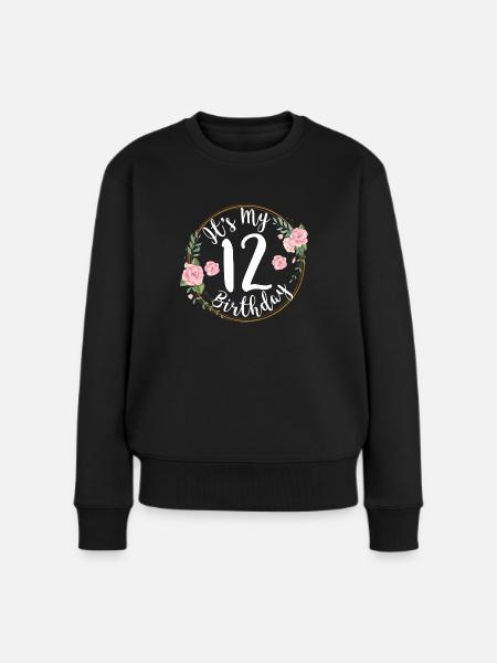 Es ist mein 12. Geburtstag Tween 12 Jahre alt für Mädchen - Frauen Premium Bio Pullover - Schwarz